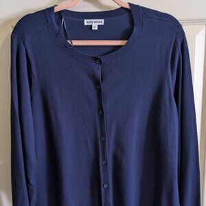 Kathy Ireland Cardigan Navy Blue Sweater Womens Plus Size 1X